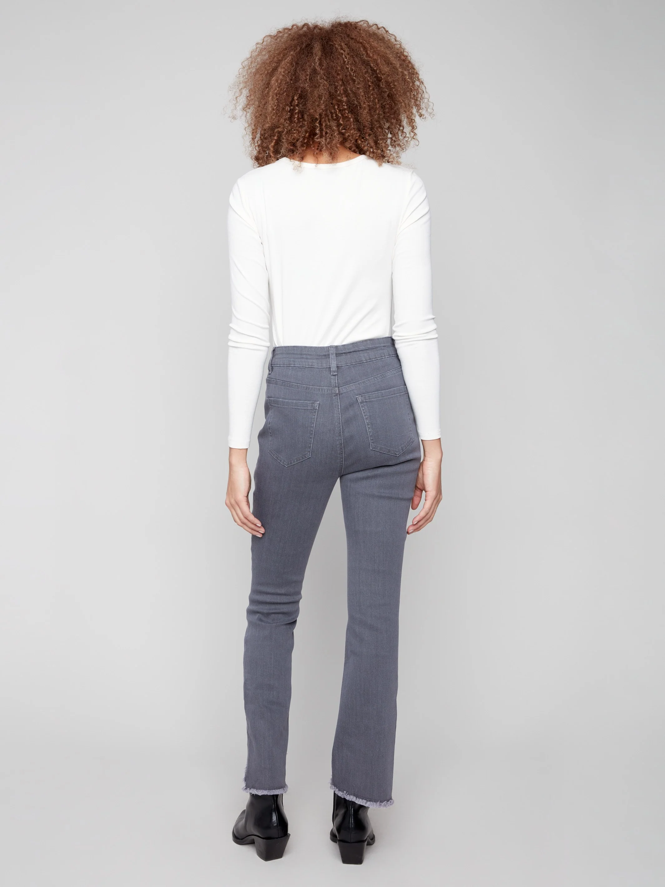 Front Tulip Hem Jeans - Medium Grey - WHSBYS