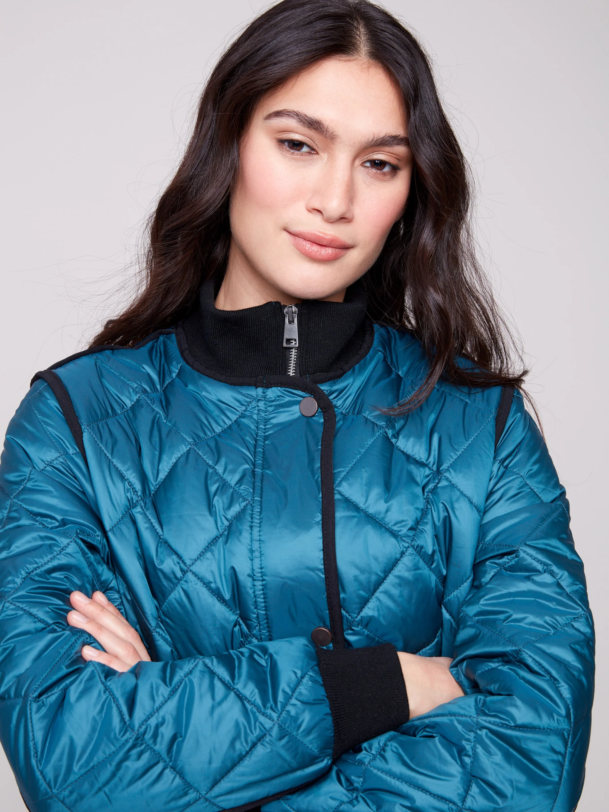 Long Quilted Puffer Jacket - Evergreen - WHSBYS