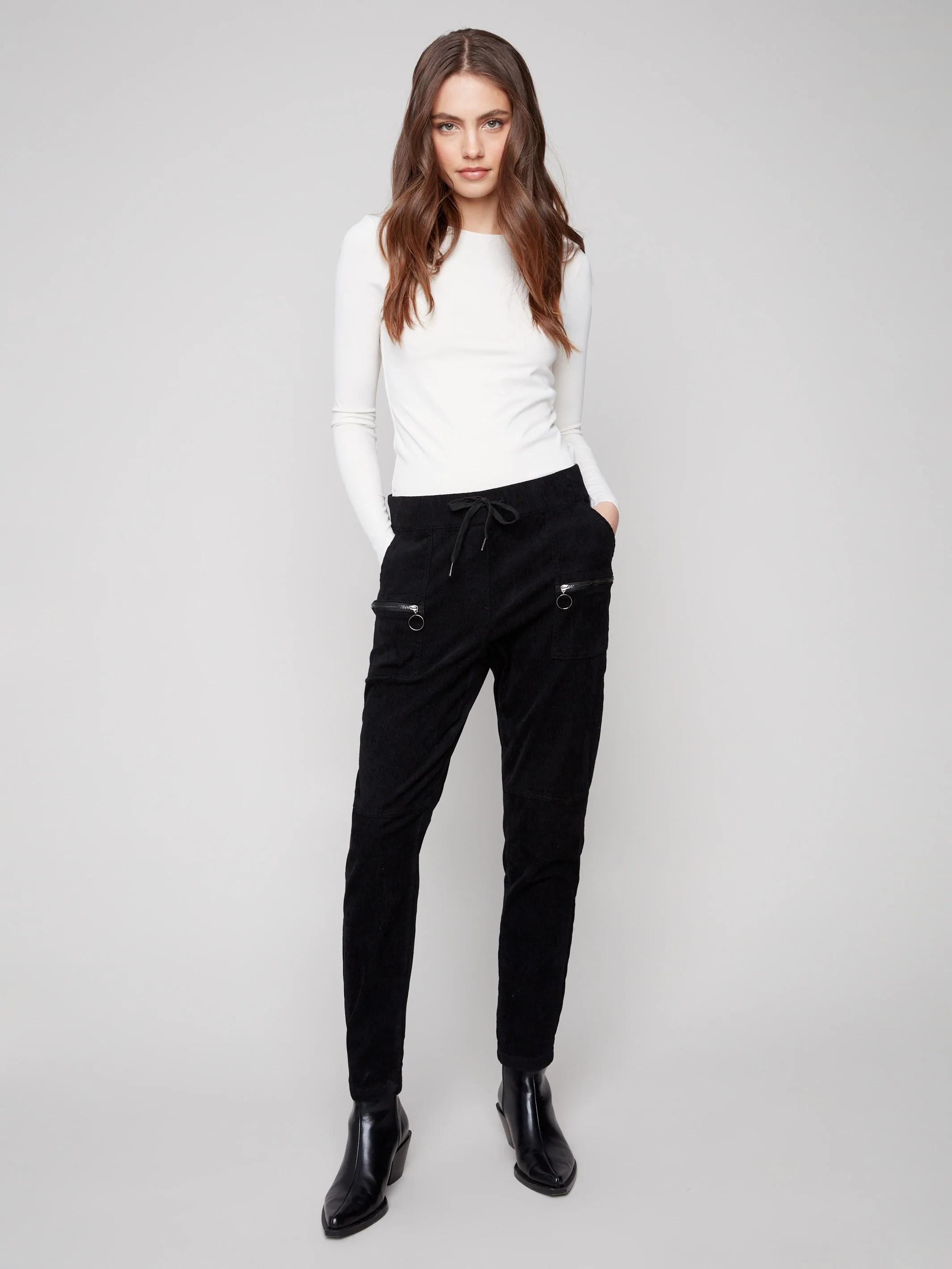 Corduroy Jogger Pants - Black - WHSBYS
