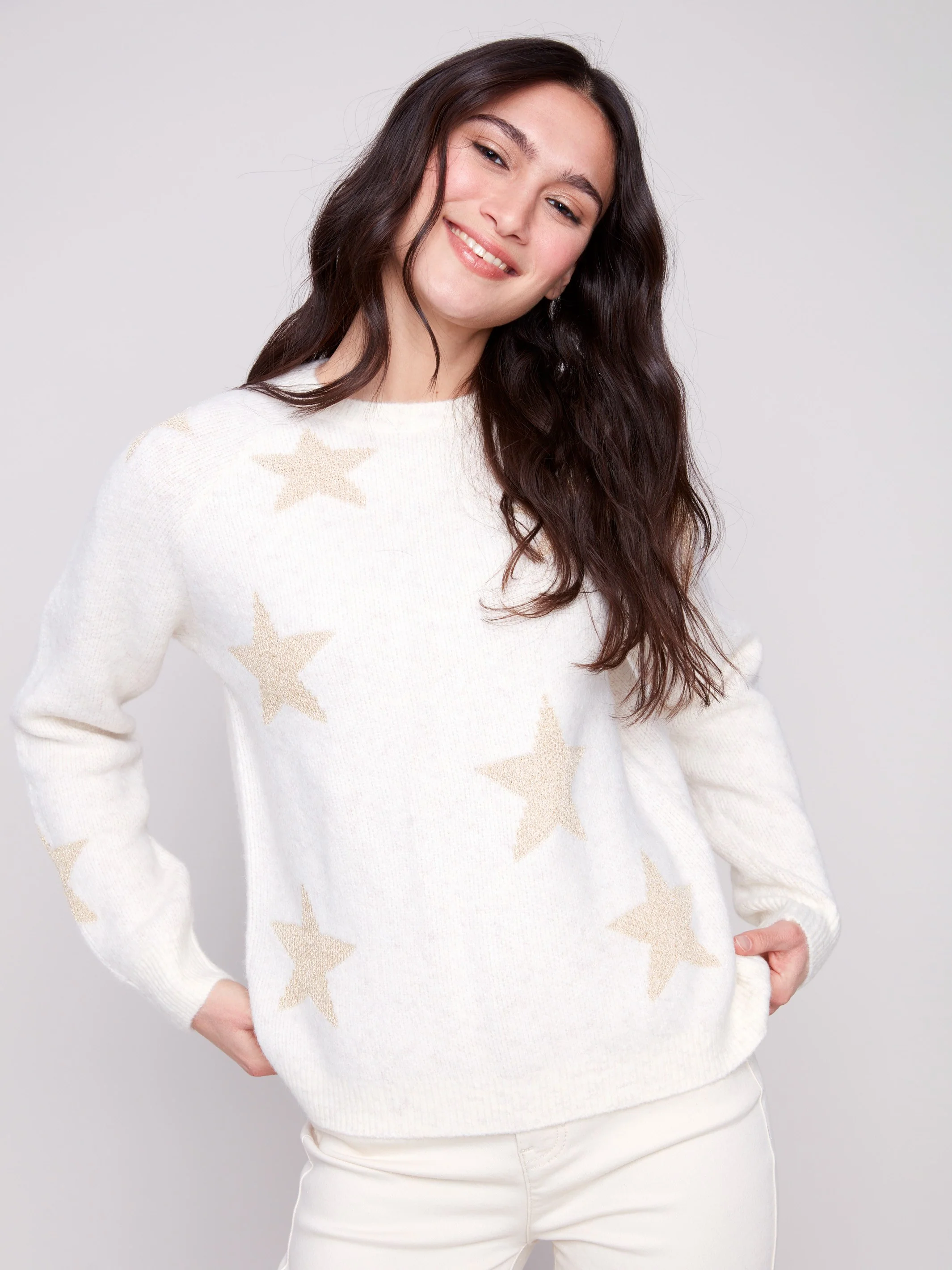 Star Jacquard Lurex Sweater - Stars - WHSBYS