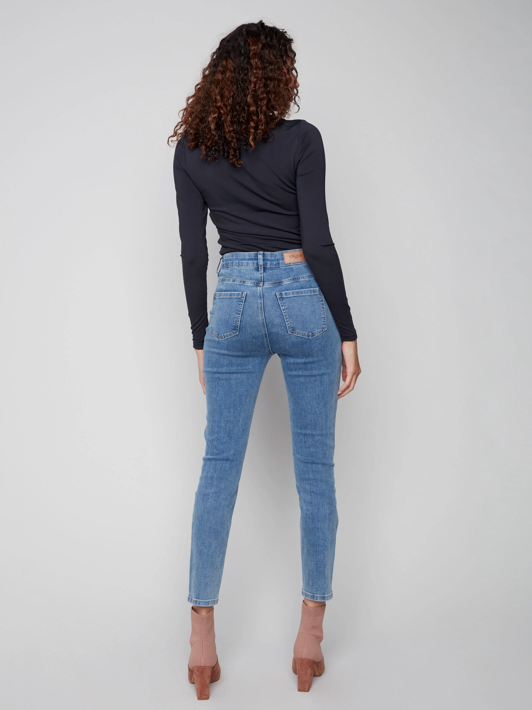 Claudia Slim Leg Jeans - Medium Blue - WHSBYS