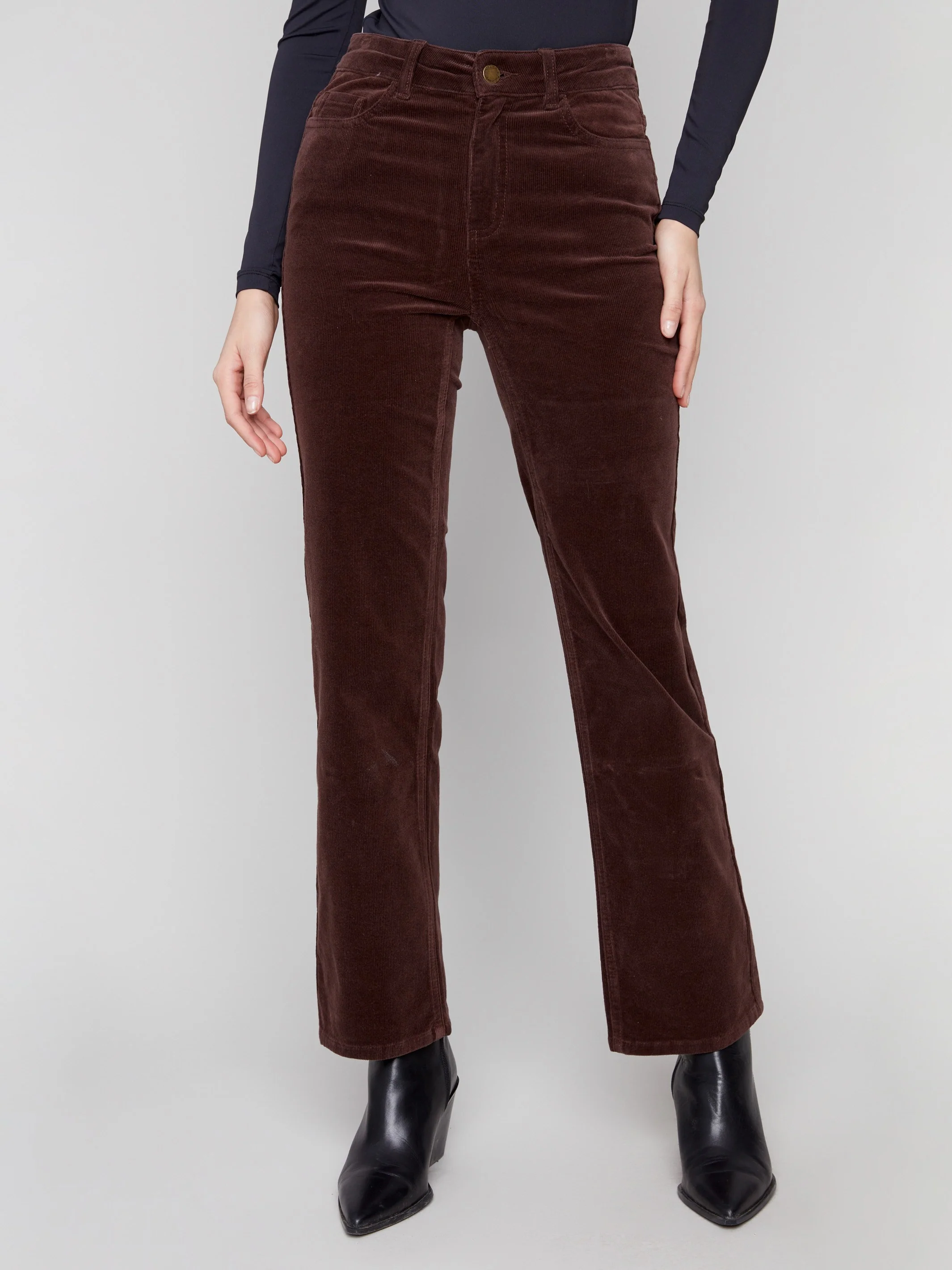 Straight Leg Corduroy Pants - Mocha - WHSBYS