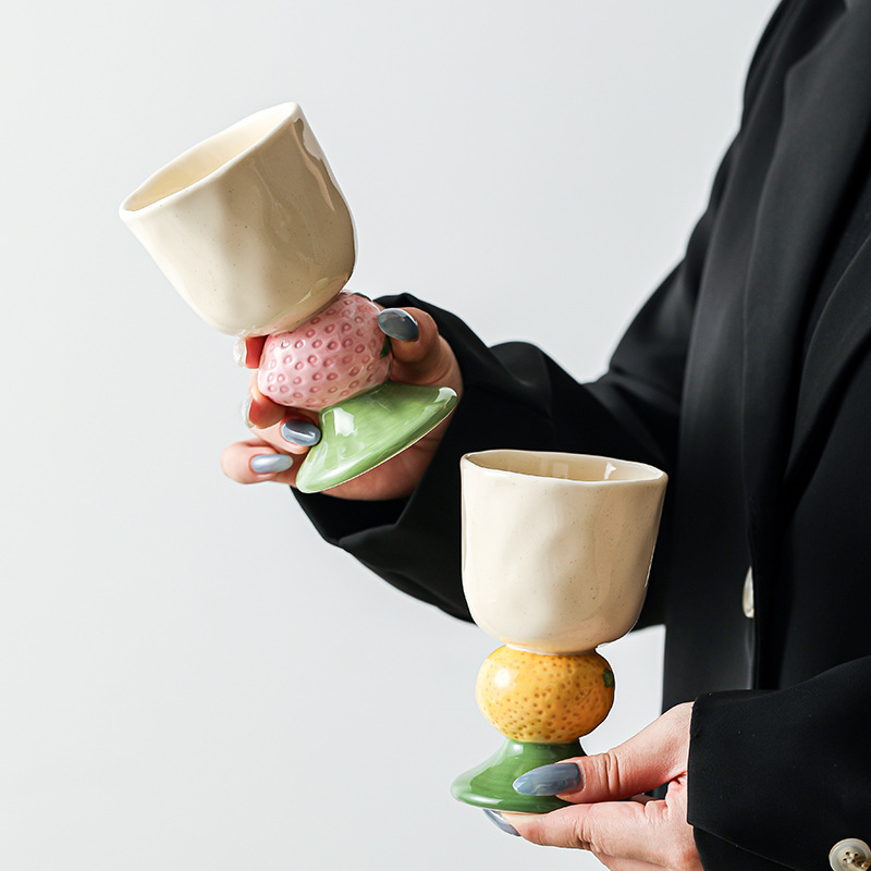 Strawberry Ceramic Goblet