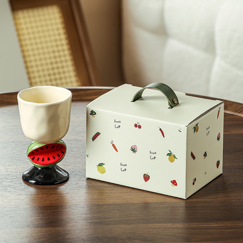 Strawberry Ceramic Goblet