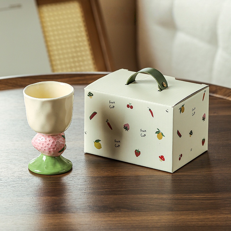 Strawberry Ceramic Goblet