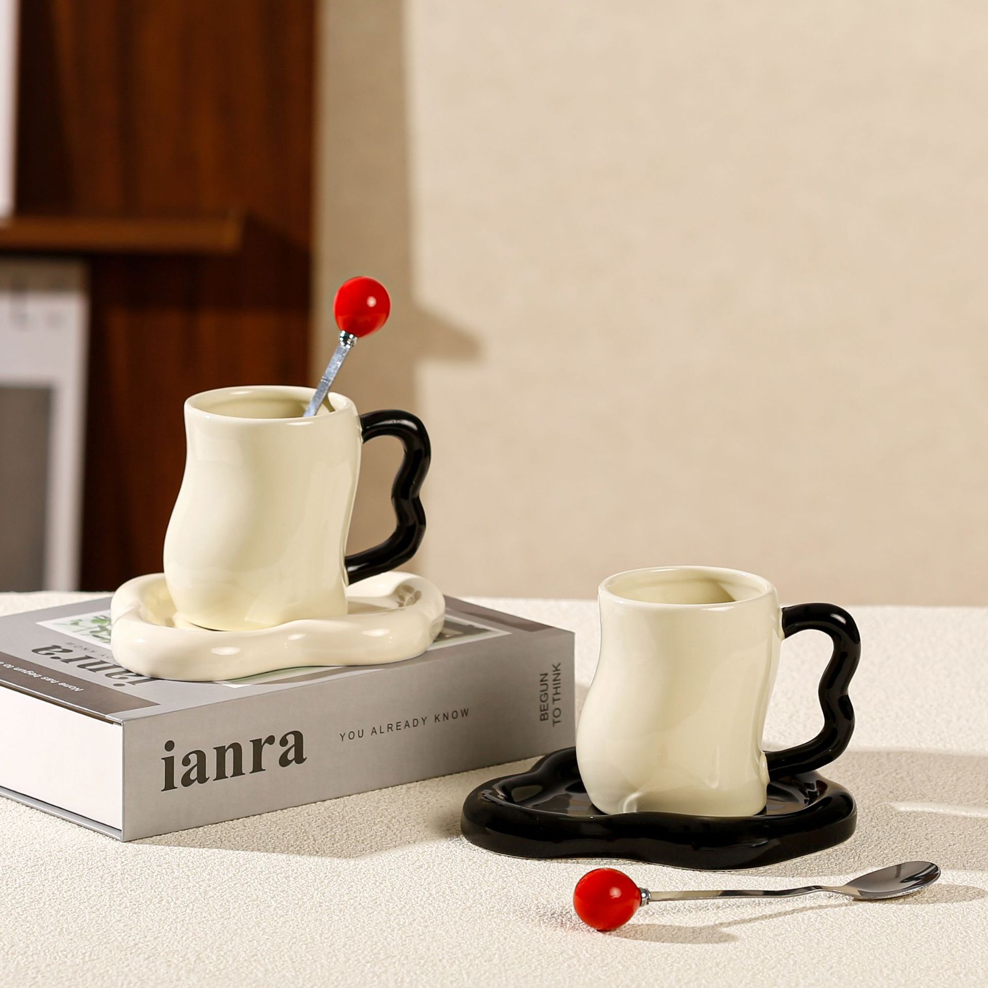 Irregular Ceramic Cup and Saucer