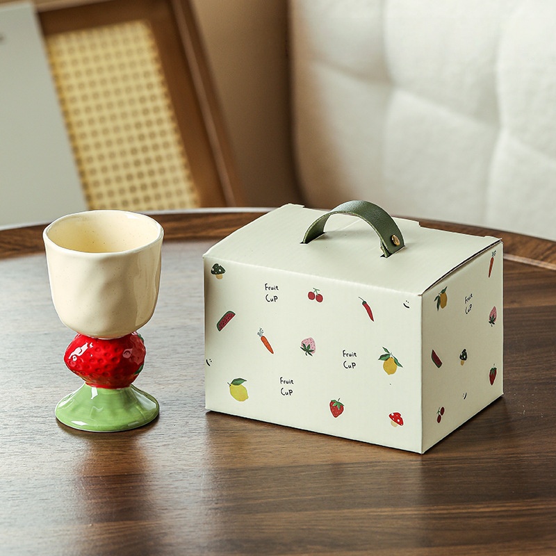 Strawberry Ceramic Goblet