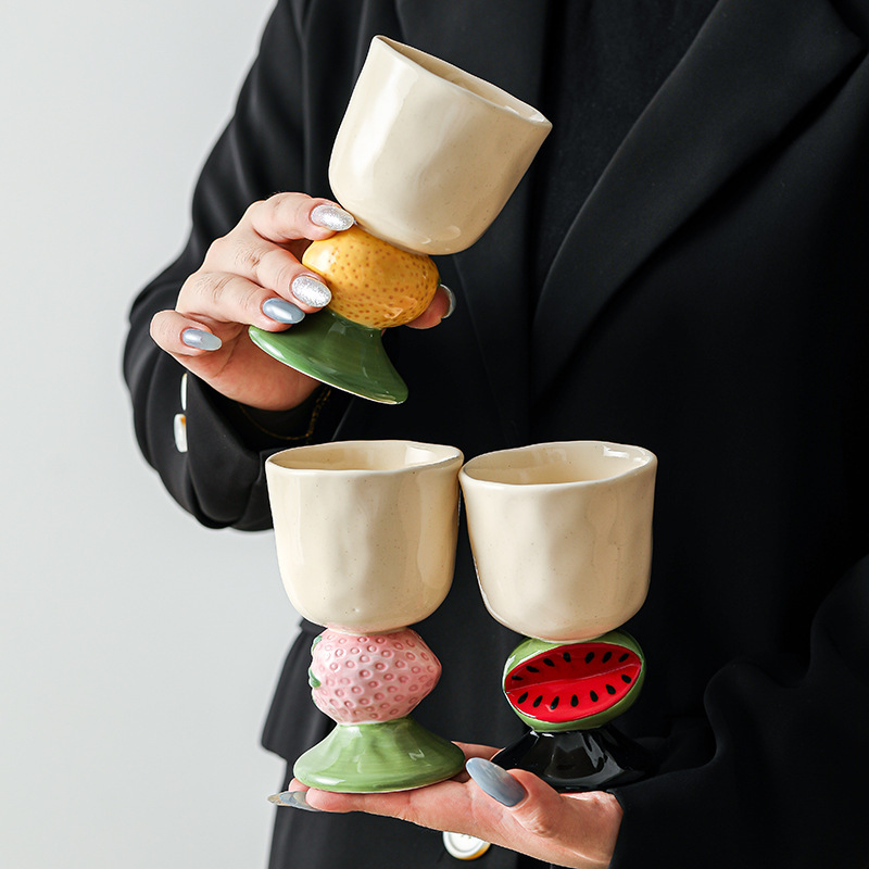 Strawberry Ceramic Goblet
