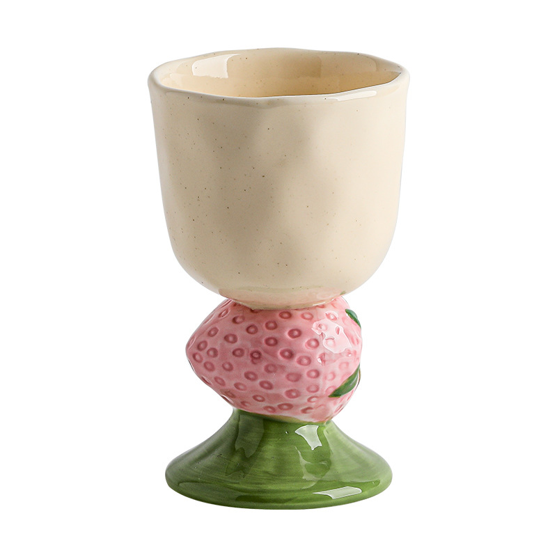 Strawberry Ceramic Goblet