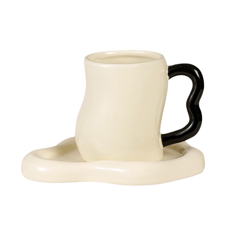 Irregular Ceramic Cup and Saucer