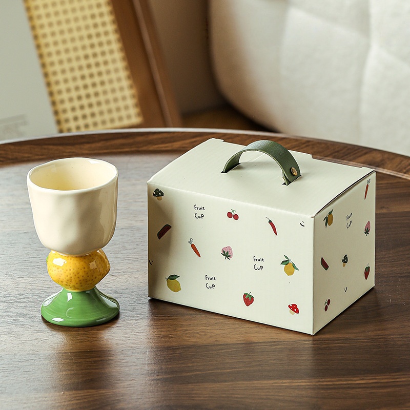 Strawberry Ceramic Goblet