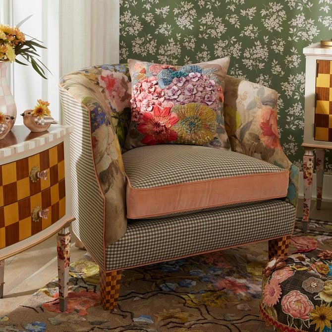 Field Study Floral & Gingham Accent Chair - {current_domain}