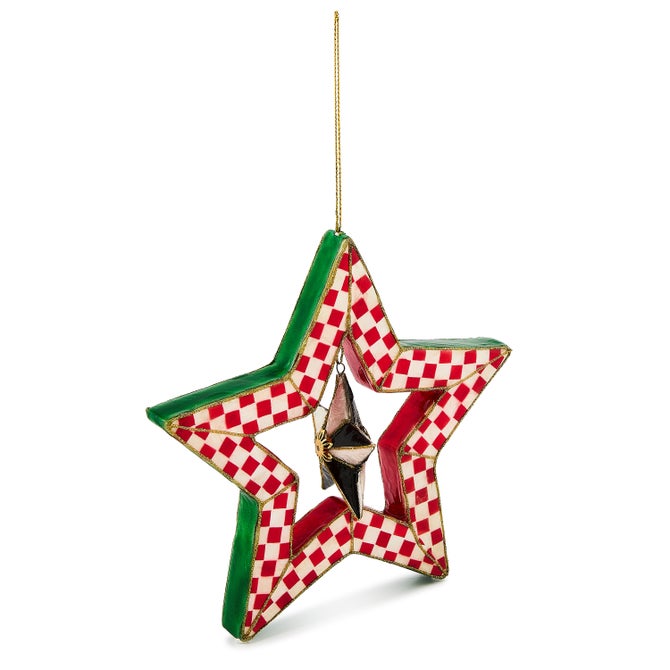 Check It Out Red Capiz Star Ornament - {current_domain}