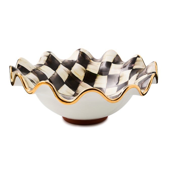 Courtly Check Medium Ceramic Fluted Serving Bowl - {current_domain}