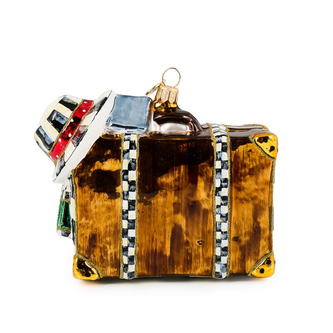 New York Suitcase Glass Ornament - {current_domain}