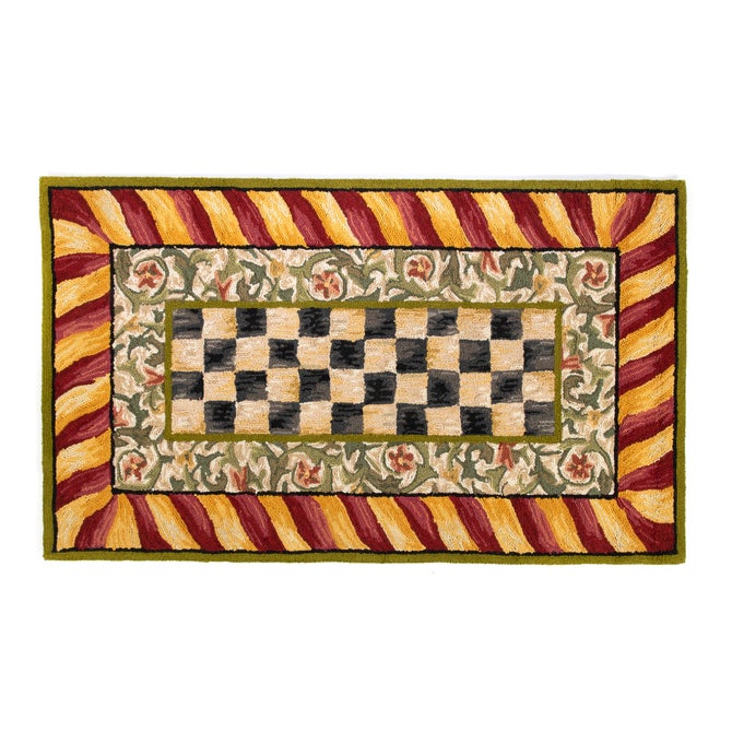 Courtly Check Red & Gold 3' x 5' Rug - {current_domain}