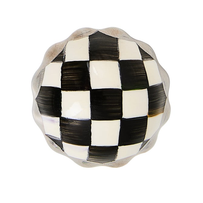 Courtly Check Petit Four Platinum Round Knob - {current_domain}