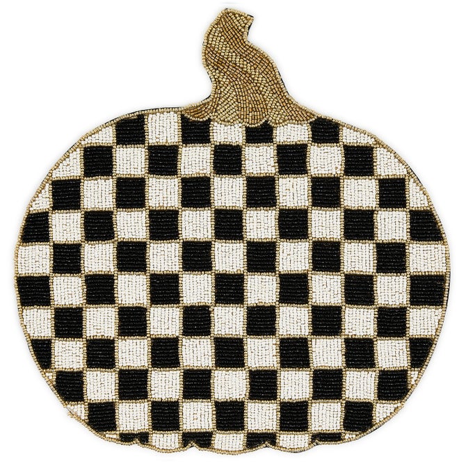 Courtly Check Pumpkin Beaded Placemat - {current_domain}