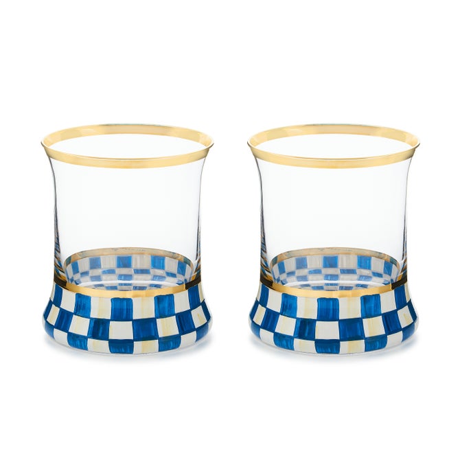 Royal Check Tumbler Glass, Set of 2 - {current_domain}