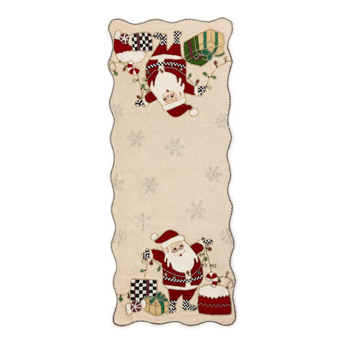 Santa with Tree Lights Beaded Table Runner - {current_domain}