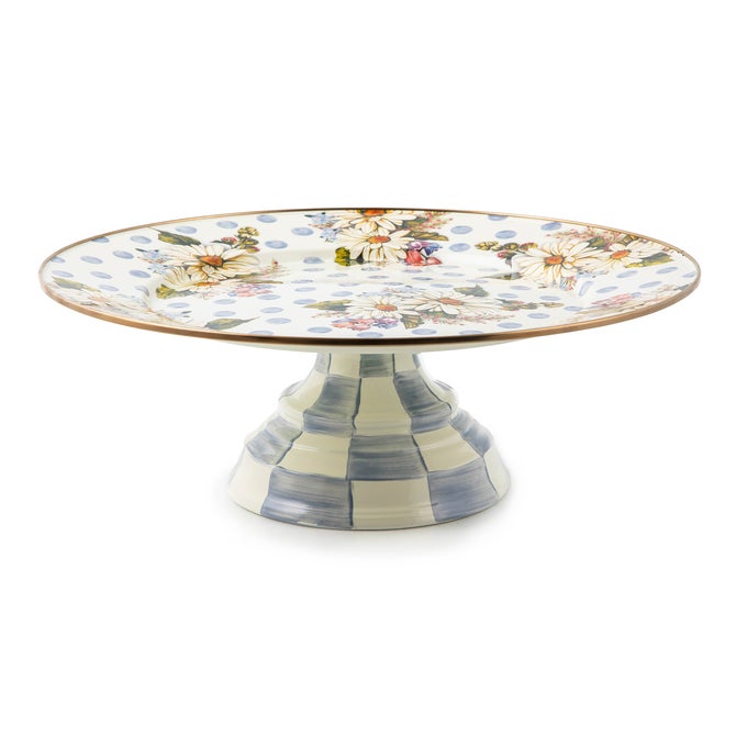 Wildflowers Blue Large Pedestal Platter - {current_domain}