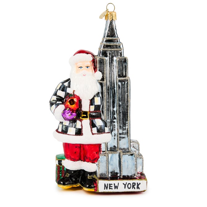 Empire State Building Glass Ornament - {current_domain}