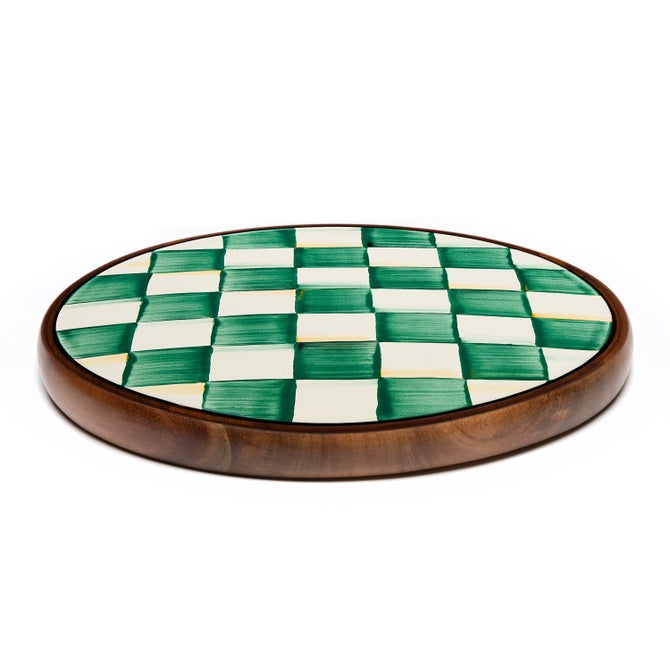 Emerald Check Large Trivet - {current_domain}