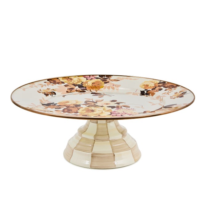 Wild Rose White Large Pedestal Platter - {current_domain}
