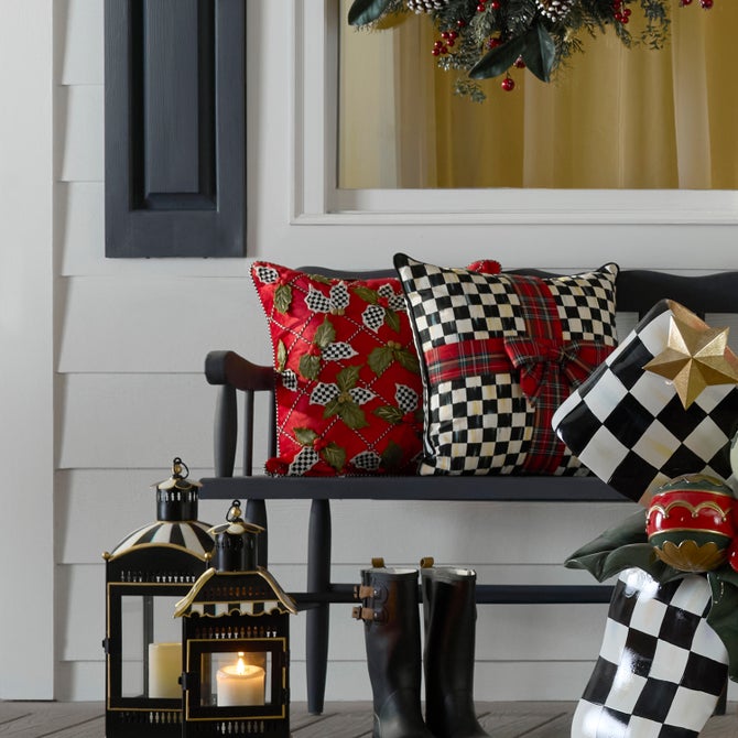 Holly Lattice Throw Pillow - {current_domain}