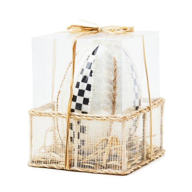 Courtly Noel Stripe Capiz Ball Ornaments, Set of 3 - {current_domain}