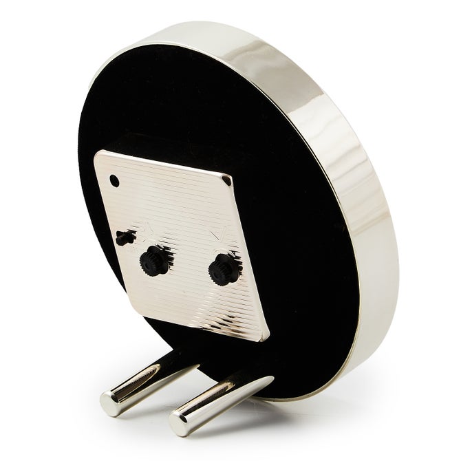 Flower Market Silver Plated Round Desk Clock - {current_domain}