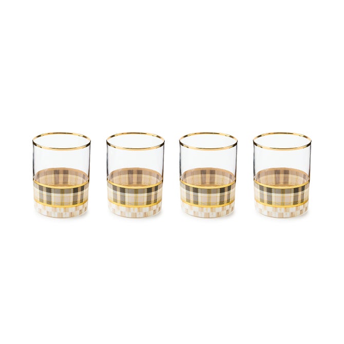 Tartan Mocha Tumbler Glass, Set of 4 - {current_domain}