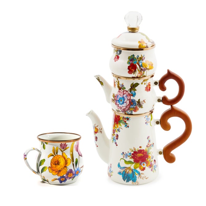 White Flower Market Stackable Coffee Set & Mugs Set - {current_domain}