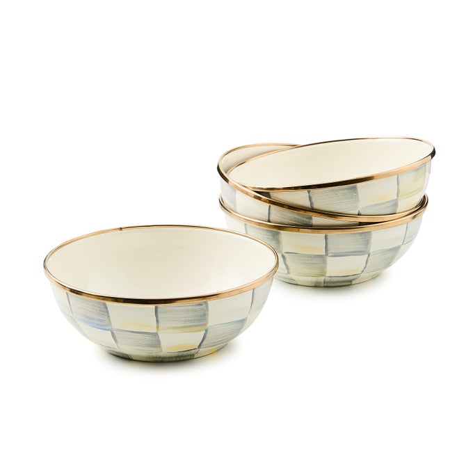 Sterling Check Everyday Bowls, Set of 4 - {current_domain}