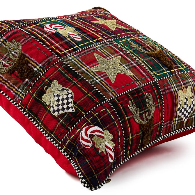 Holiday Squares Throw Pillow - {current_domain}