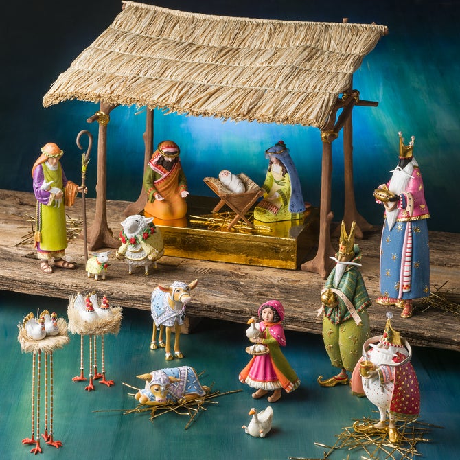 Patience Brewster Nativity Girl with Duck Figures - {current_domain}