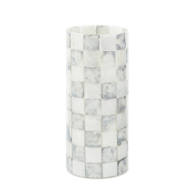Sterling Check Capiz Small Vase - {current_domain}