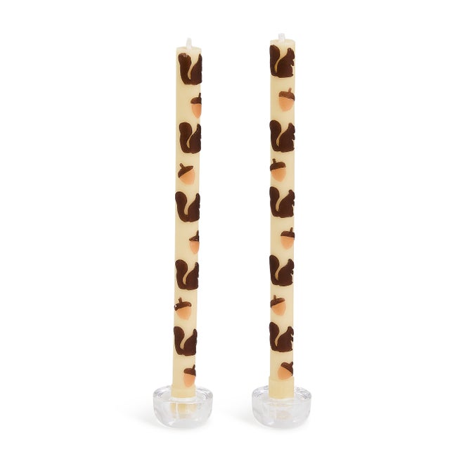Squirrels & Acorns Dinner Candles, Set of 2 - {current_domain}