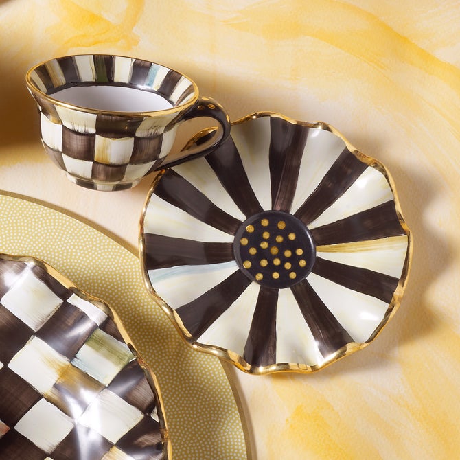 Courtly Check Ceramic Saucer - {current_domain}