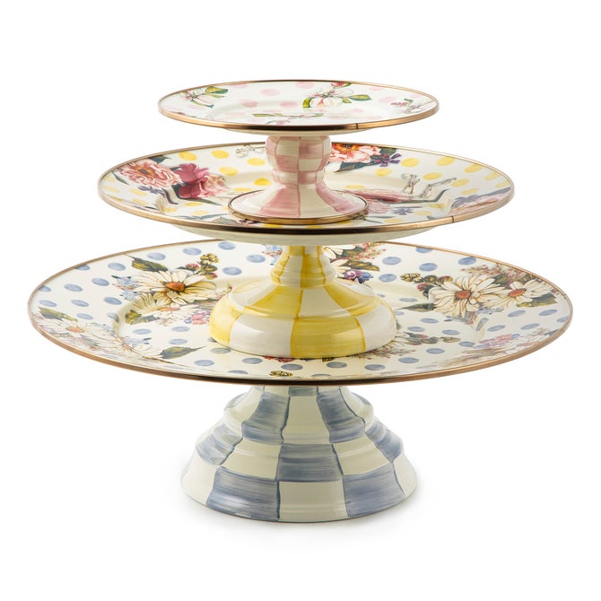 Wildflowers Yellow Small Pedestal Platter - {current_domain}