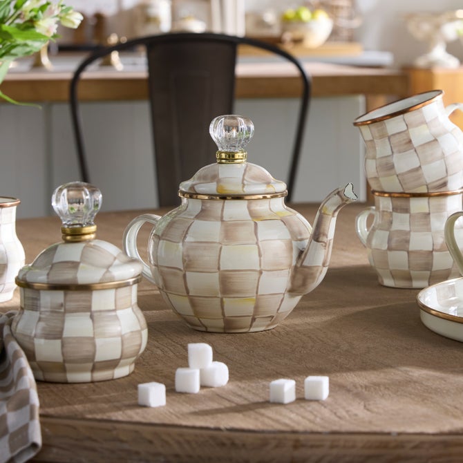 Enamel Check 4 Cup Teapot - {current_domain}