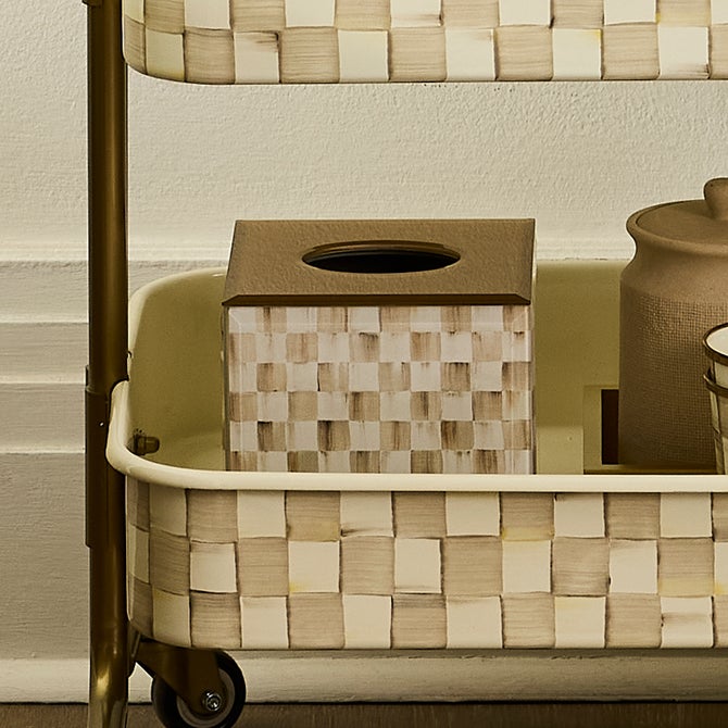 Mocha Check Glass Boutique Tissue - {current_domain}