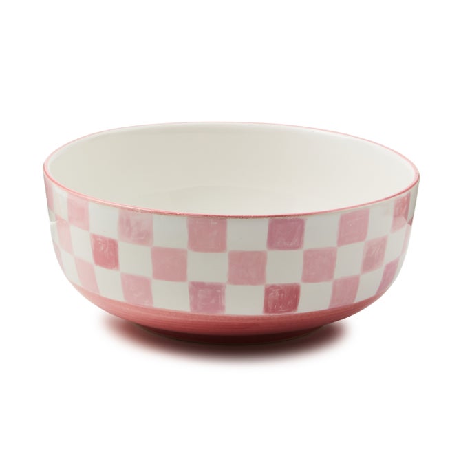 Pink Check Serving Bowl - {current_domain}