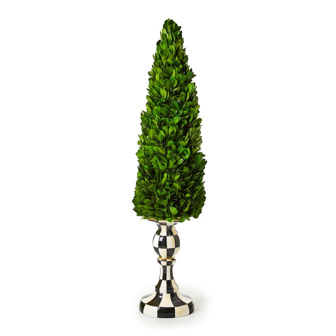 Courtly Check Large Pedestal Boxwood Tree - {current_domain}