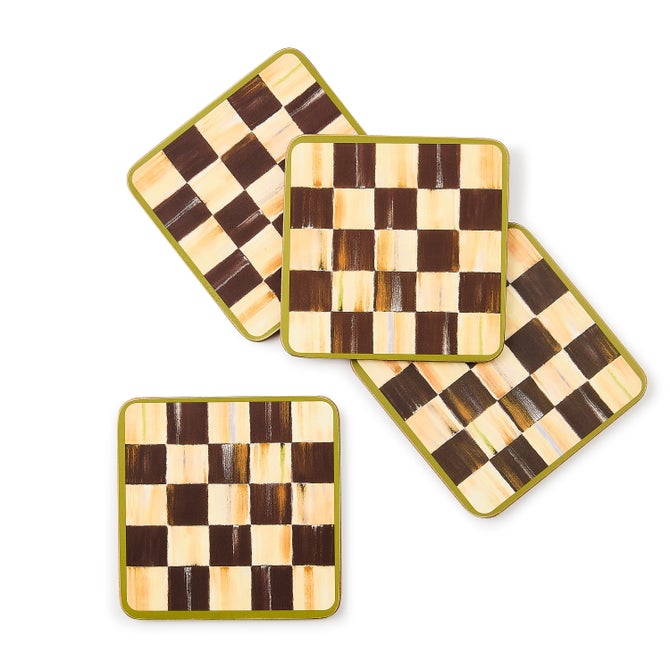 Courtly Check Cork Back Coasters, Set of 4 - {current_domain}