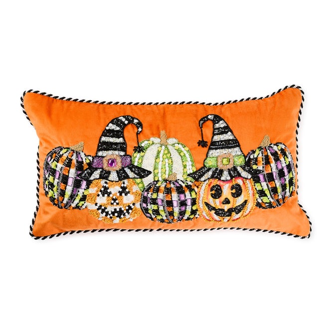 Jack O' Lantern in Hat Lumbar Throw Pillow - {current_domain}