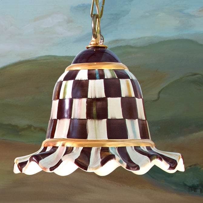 Courtly Check Small Ceramic Pendant Lamp - {current_domain}