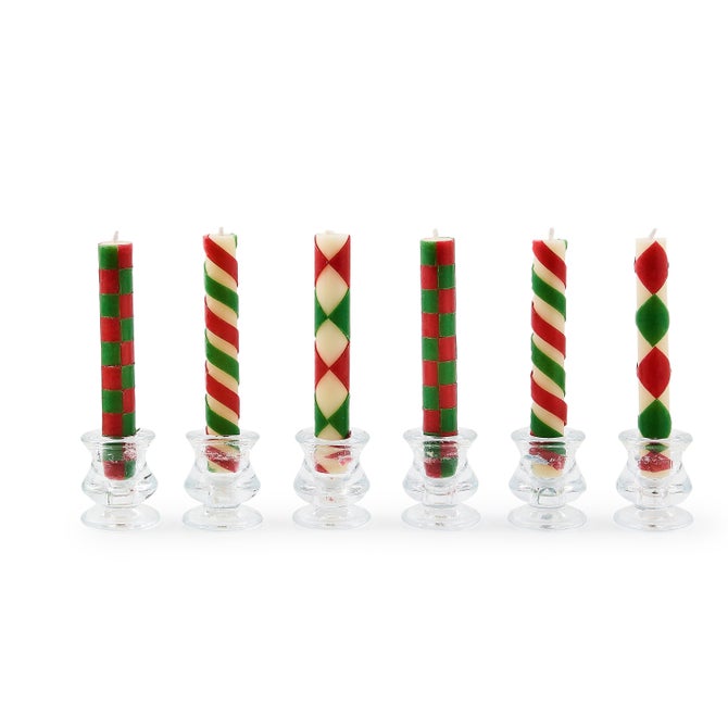 Mini Red & Green Dinner Candles, Set of 6 - {current_domain}