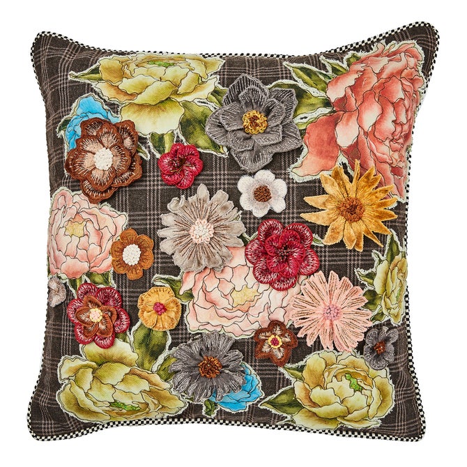 Field Study Embroidered Floral Pillow - {current_domain}