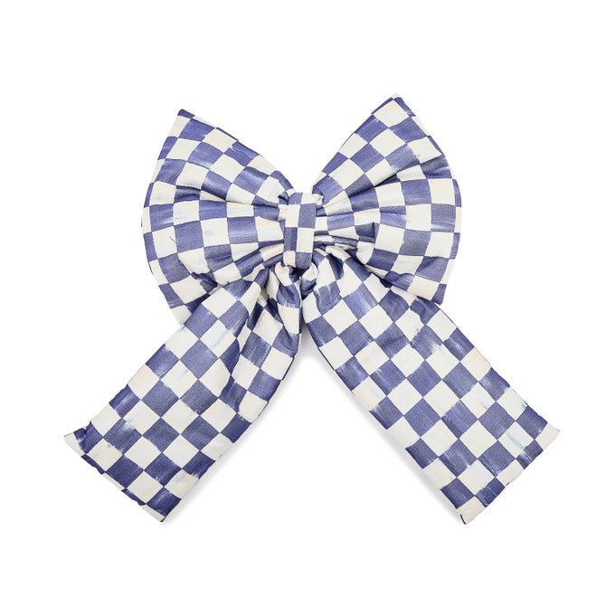 Violet Check Large Bow - {current_domain}